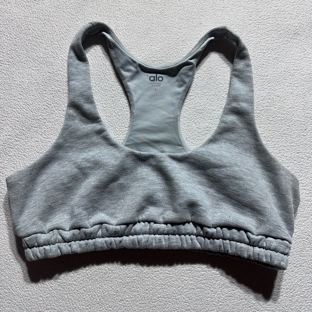 ALO Yoga Light Gray Sweatshirt Sports Bra
